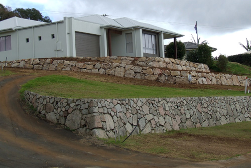 Split Face Granite retaining wall Brisbane