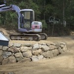 We built this Queensland bush rock Boulder Wall and many others on this property in South East Queensland