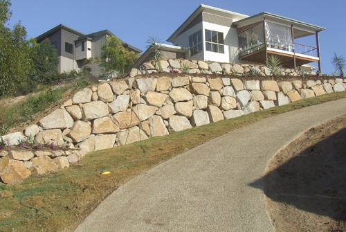 Split Face Granite retaining wall Brisbane