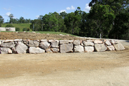 Landscaped Boulder Garden Bed Brisbane