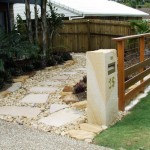 Sandstone Letterbox and Stone Pathway Brisbane