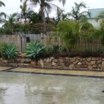 Natural Granite Landscaped Boulder Wall Brisbane