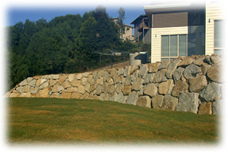 A Precision Built Granite Retaining Wall